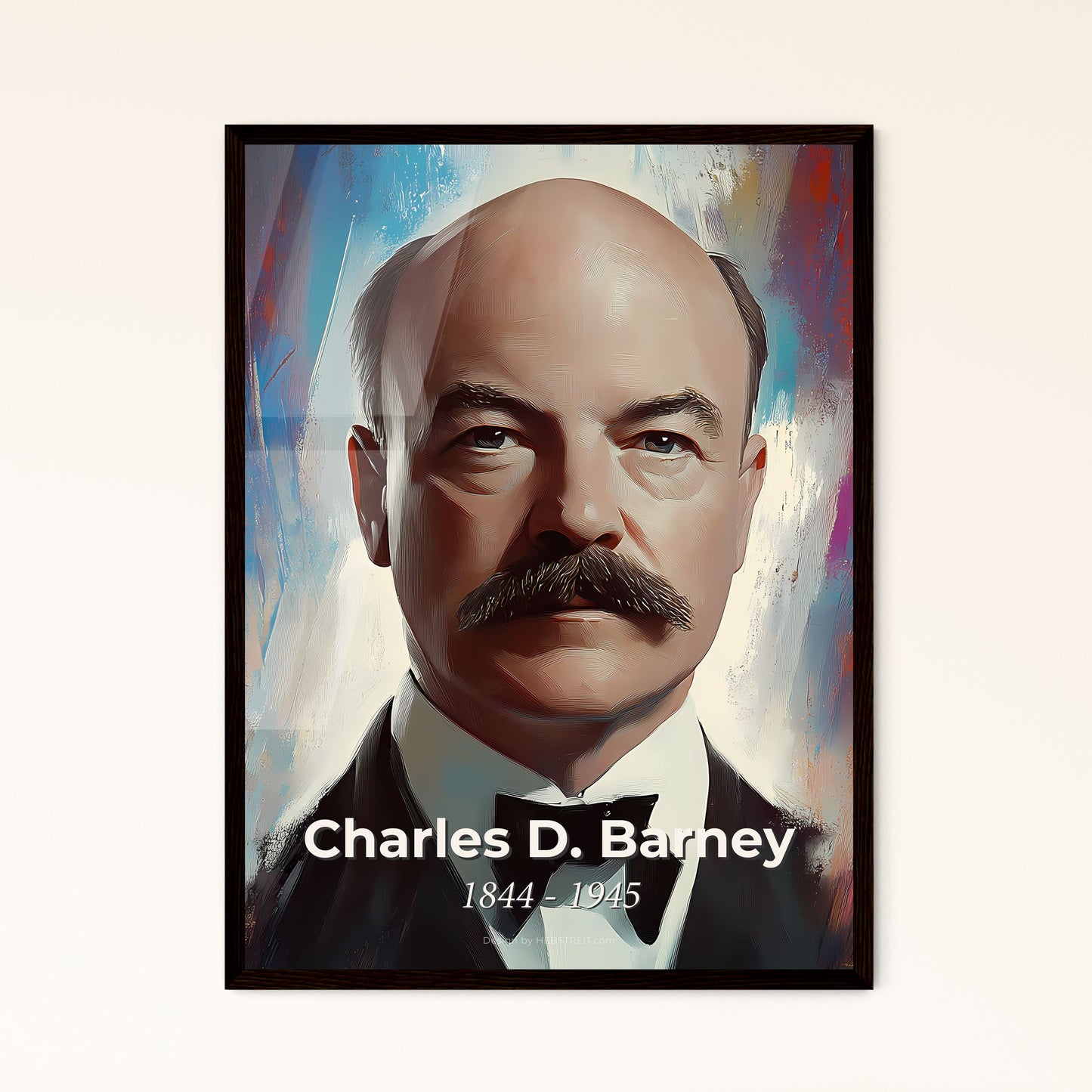 Portrait of Charles D. Barney, 1844 - 1945. Impressionistic painting of a man with a mustache.