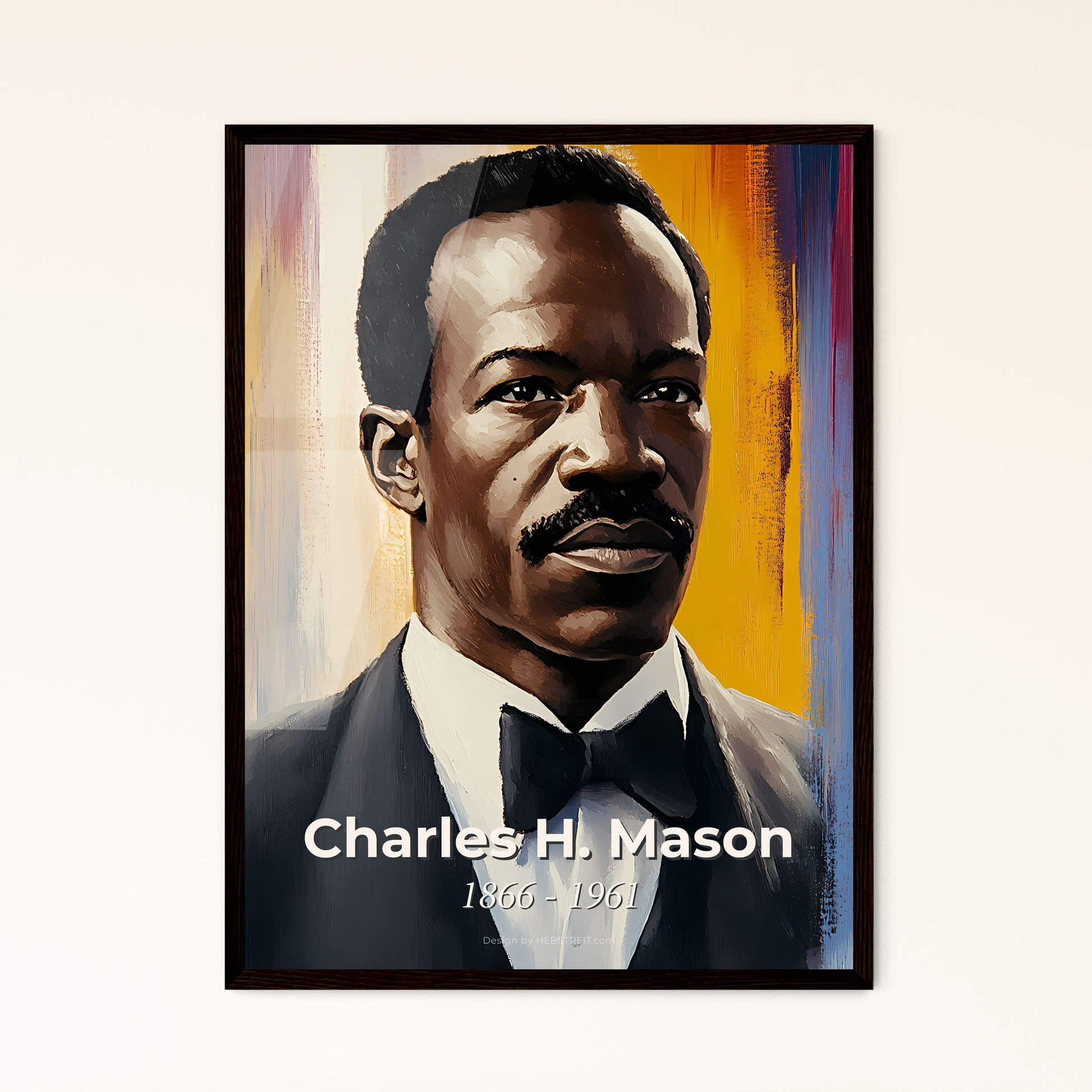 Portrait of Charles H. Mason, 1866 - 1961. Impressionistic painting of a man in a suit and bow tie.