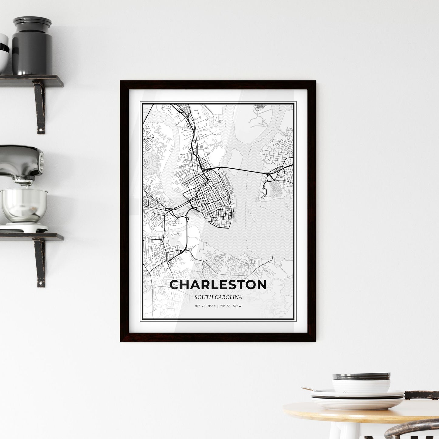 Charleston South Carolina - Minimal City Map