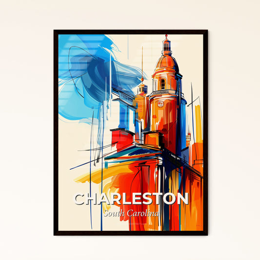 Vibrant Charleston, South Carolina - A Painting Of A Building