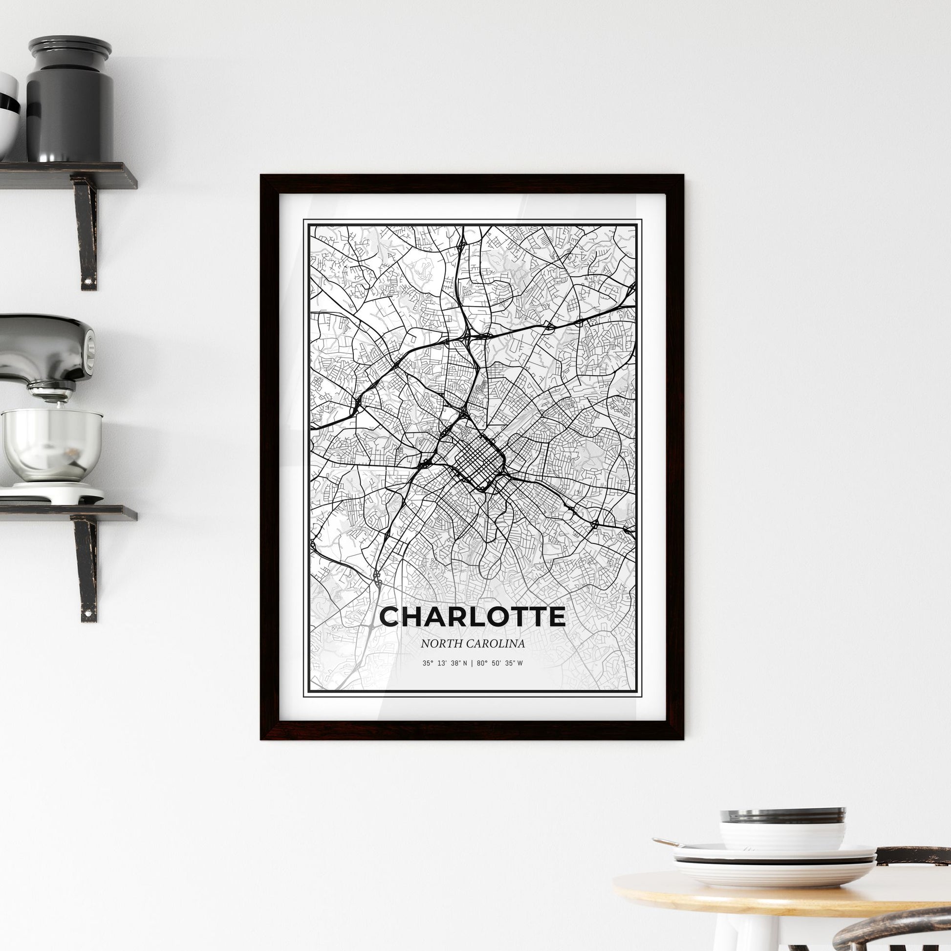 Charlotte North Carolina - Minimal City Map