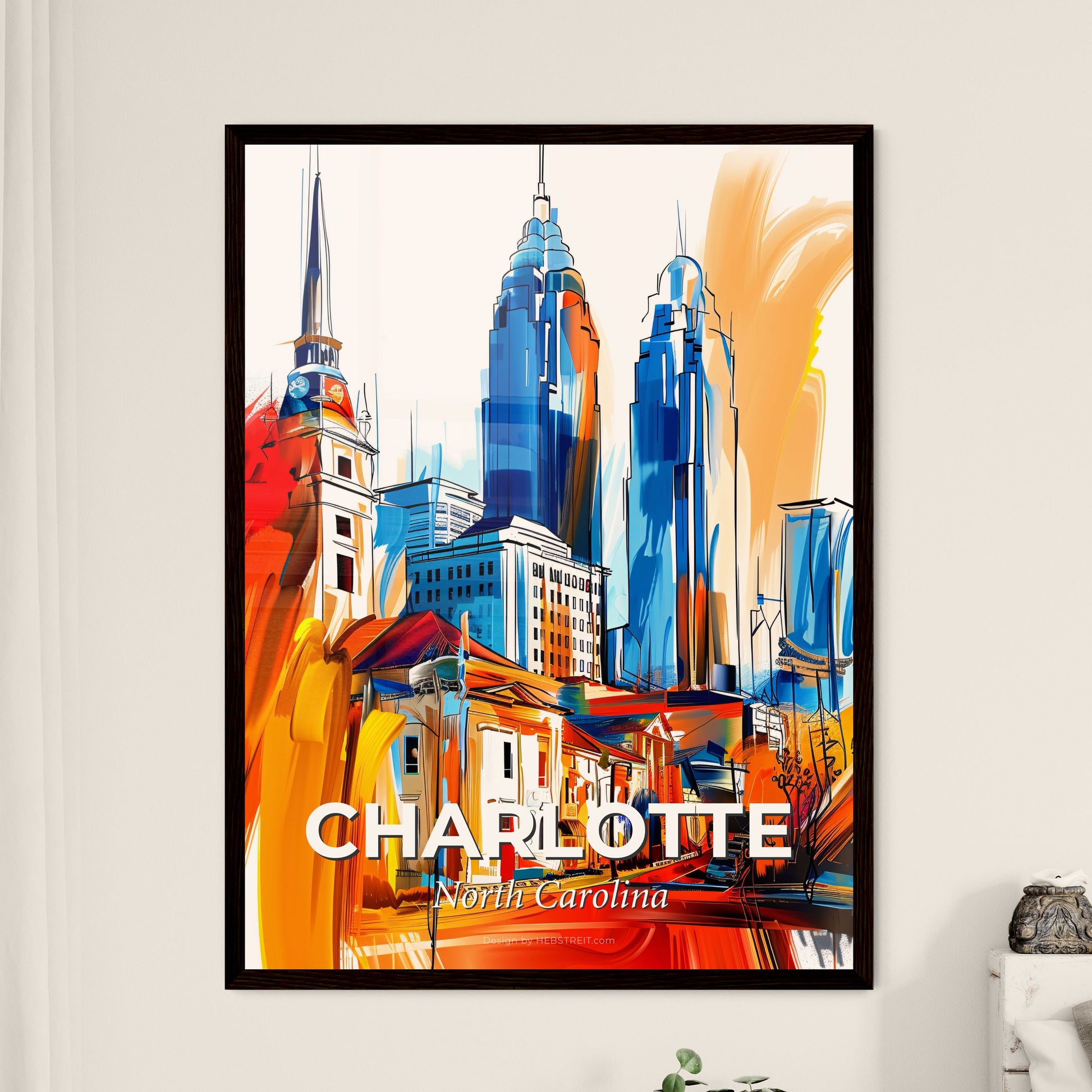 Vibrant Charlotte, North Carolina - A Colorful Cityscape With Tall Buildings