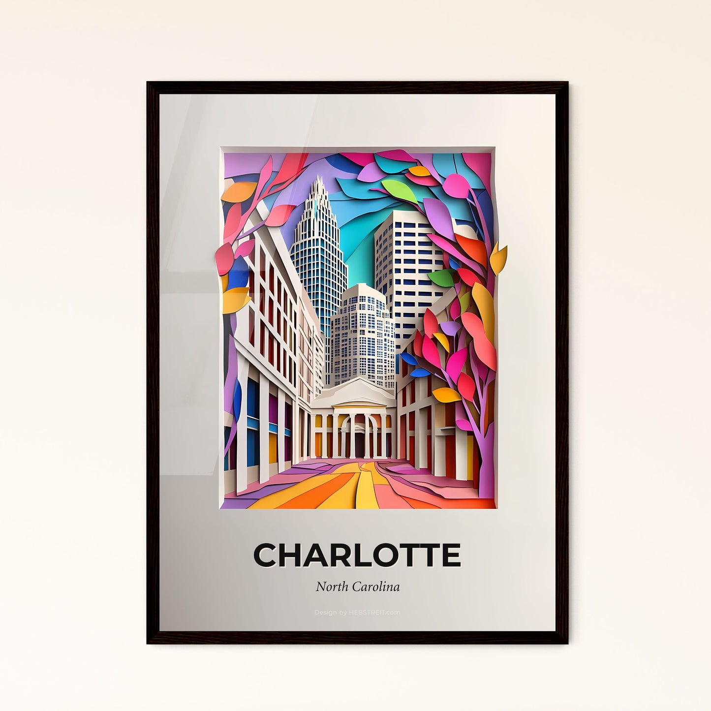 Vivid Charlotte, North Carolina - a city with a colorful tree