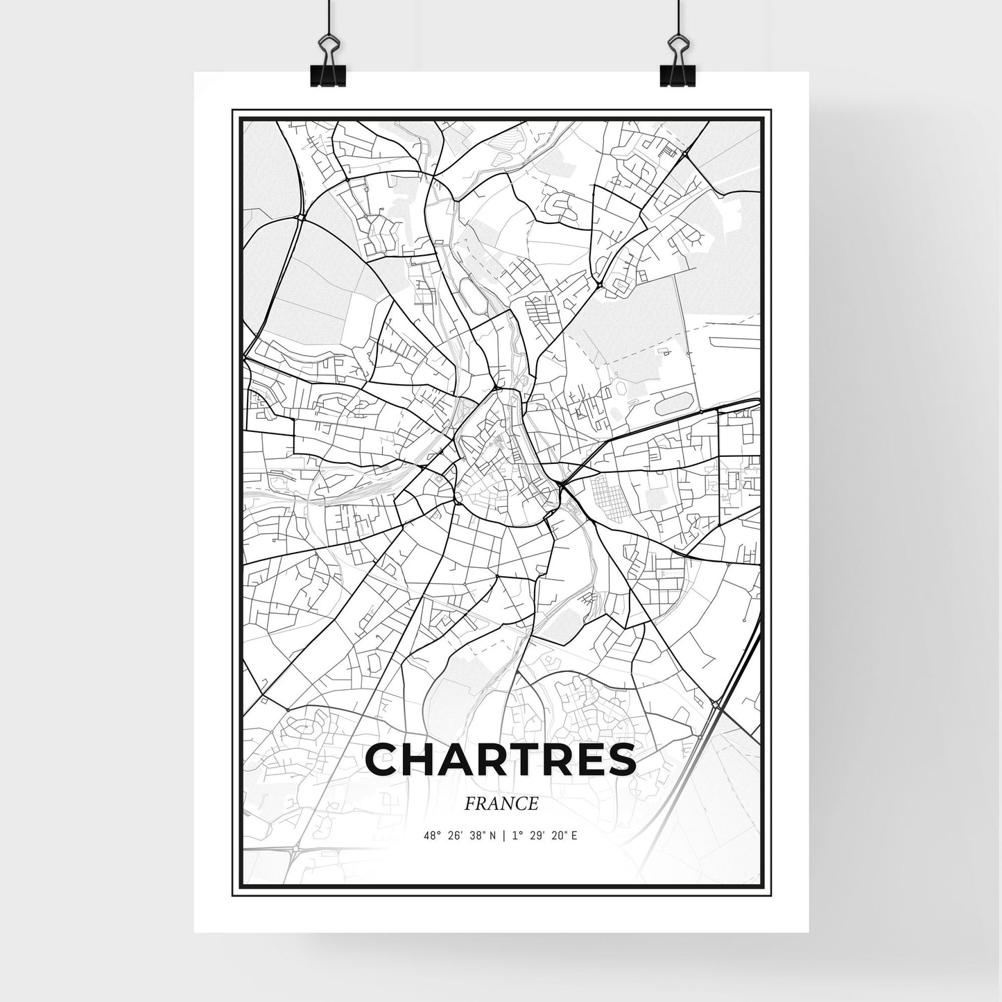 Chartres France - Premium City Map Poster