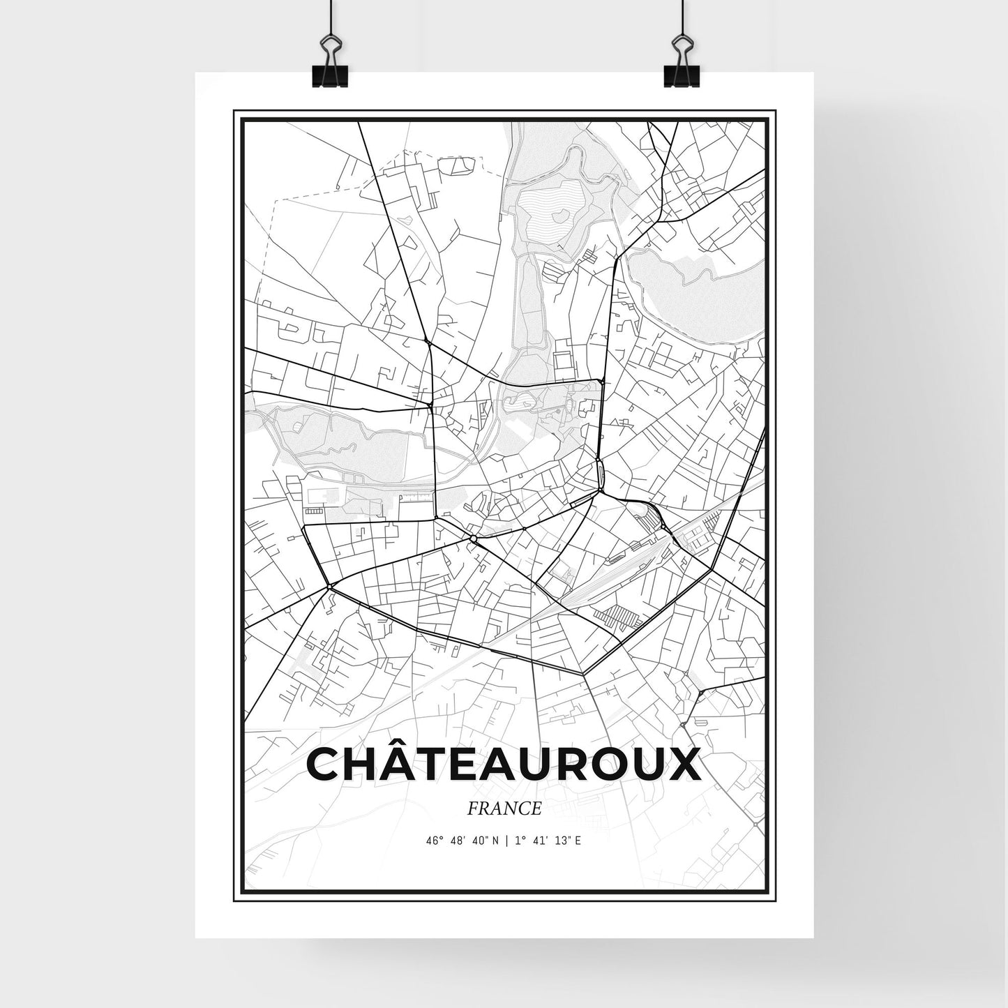 Châteauroux France - Premium City Map Poster