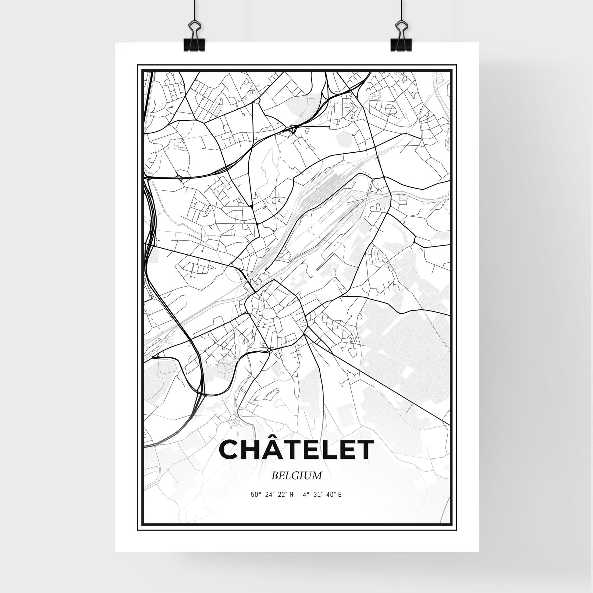 Châtelet Belgium - Premium City Map Poster
