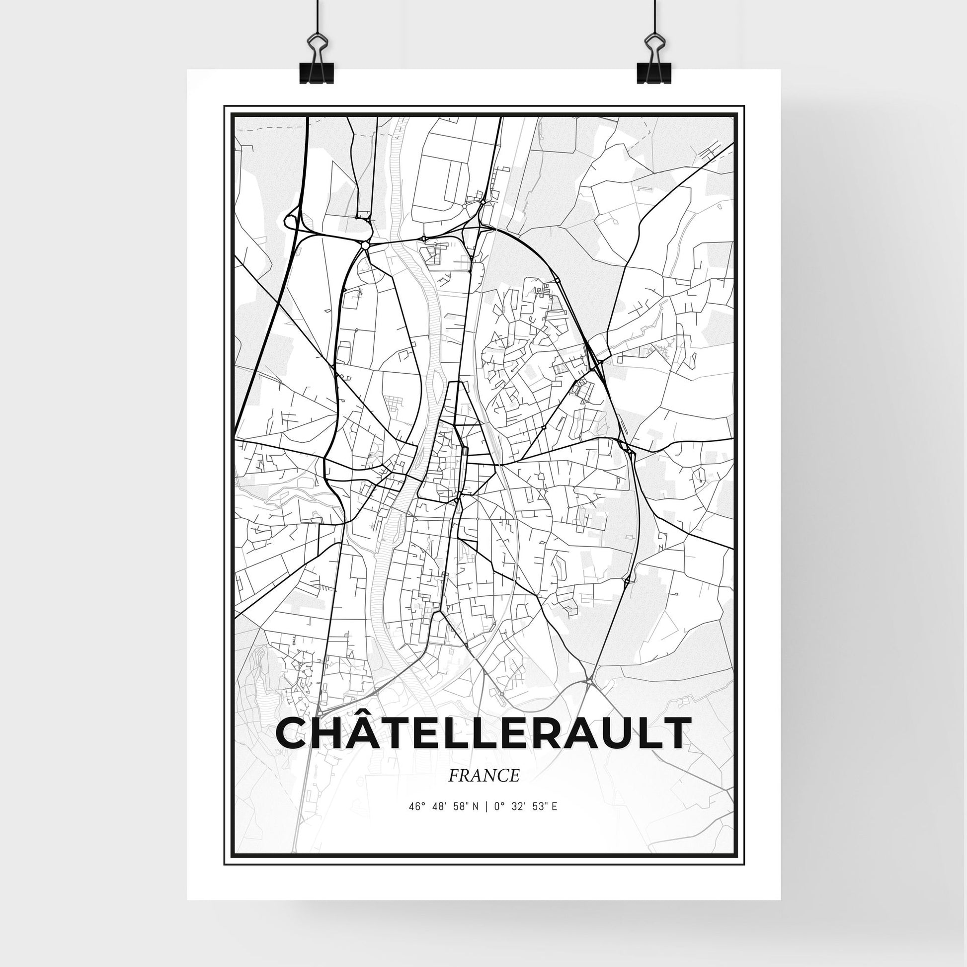 Châtellerault France - Premium City Map Poster