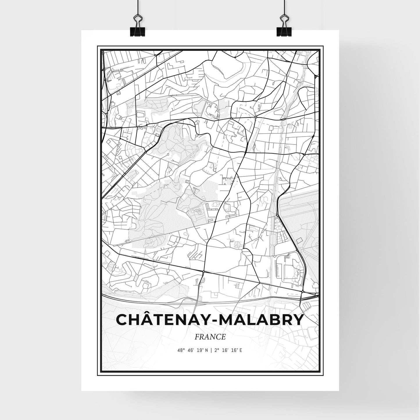 Châtenay-Malabry France - Premium City Map Poster