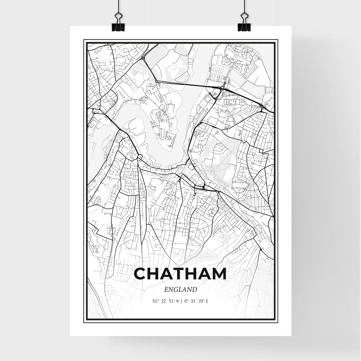 Chatham England - Premium City Map Poster