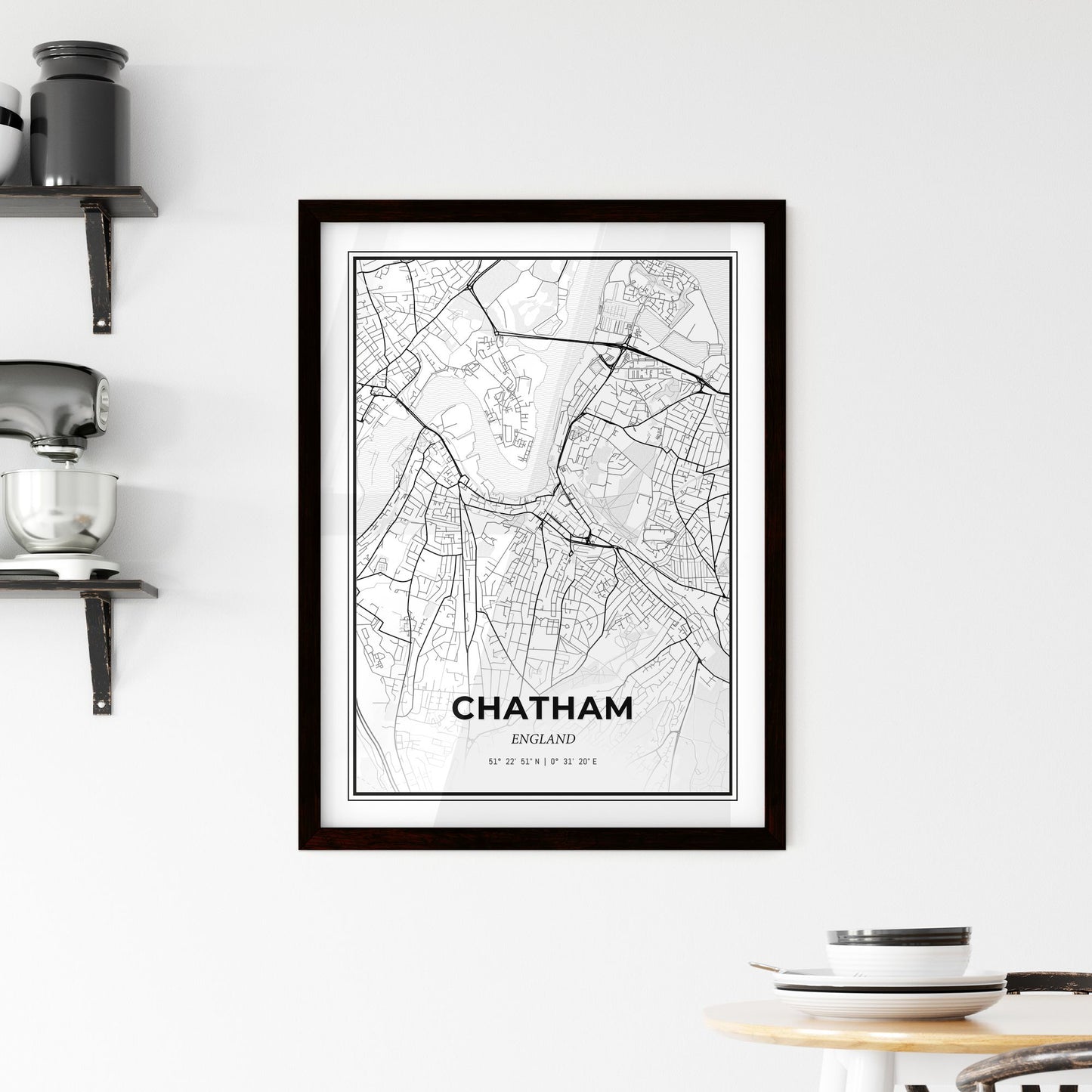 Chatham England - Minimal City Map