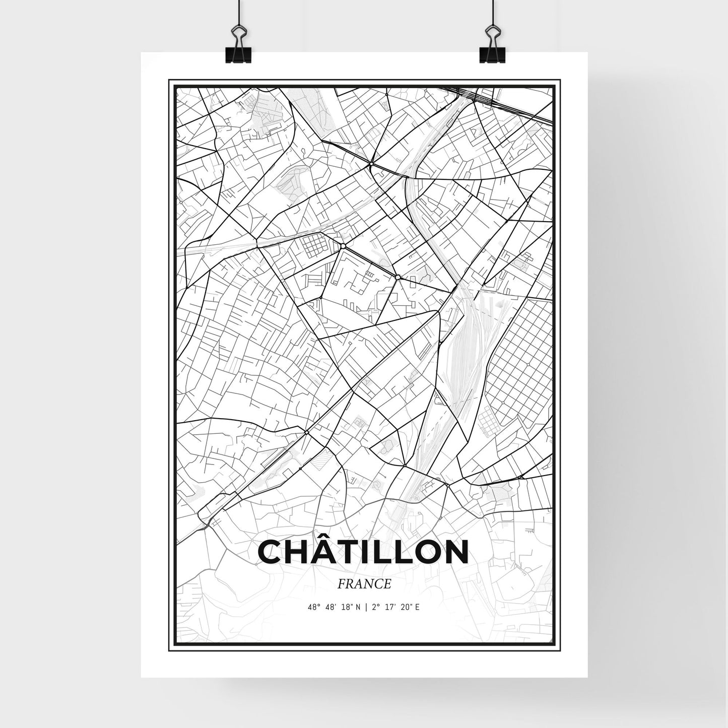 Châtillon France - Premium City Map Poster