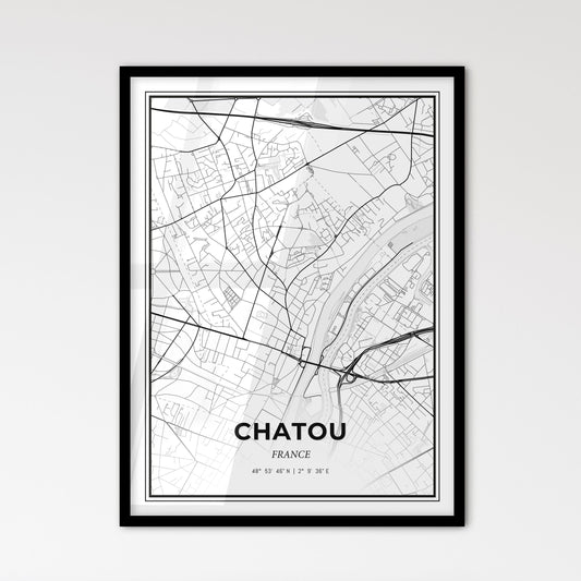 Chatou France - Scandinavian Style City Map for Modern Home Decor