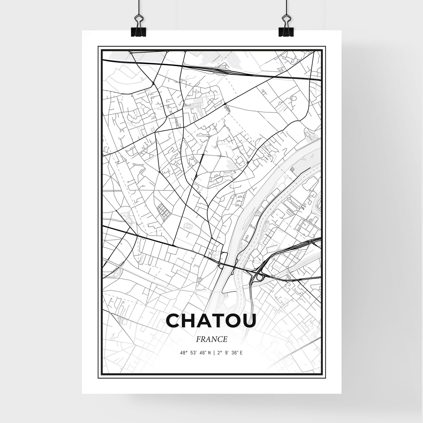 Chatou France - Premium City Map Poster