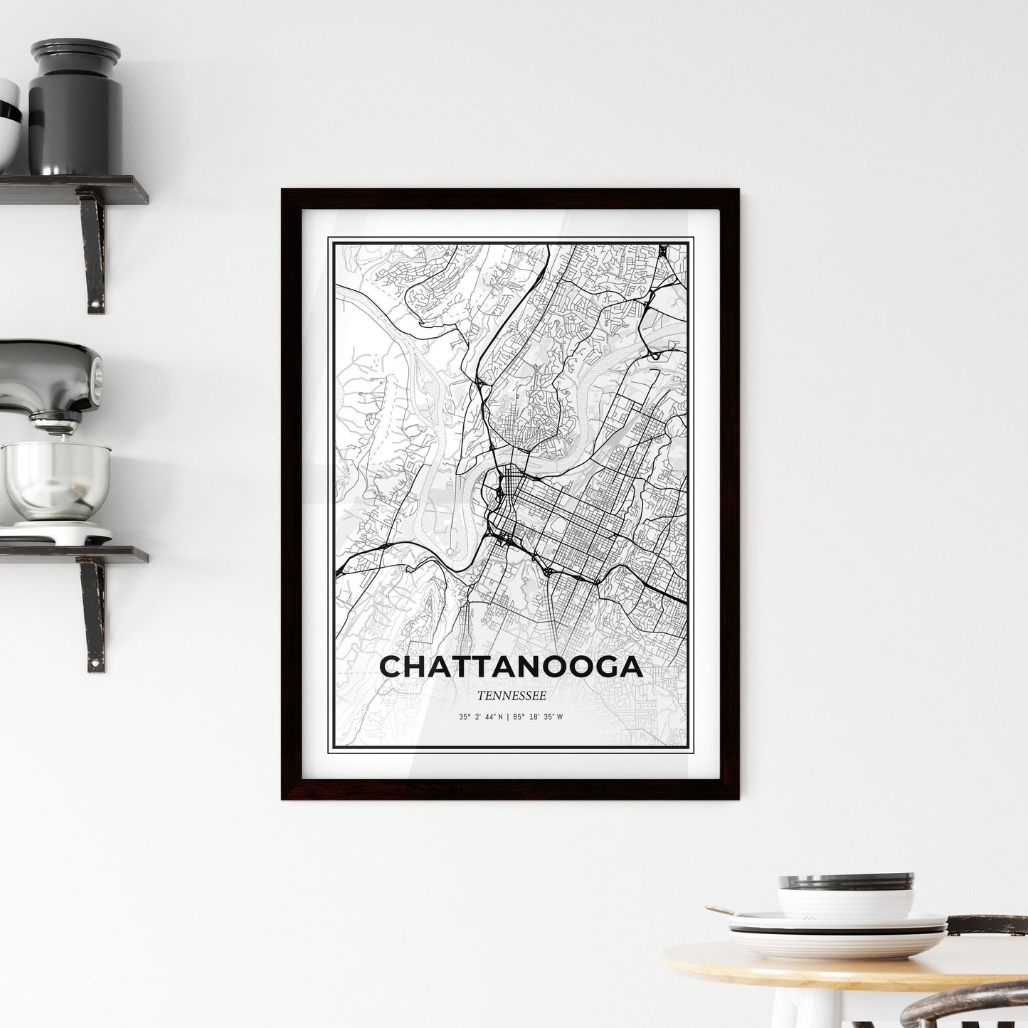 Chattanooga Tennessee - Minimal City Map