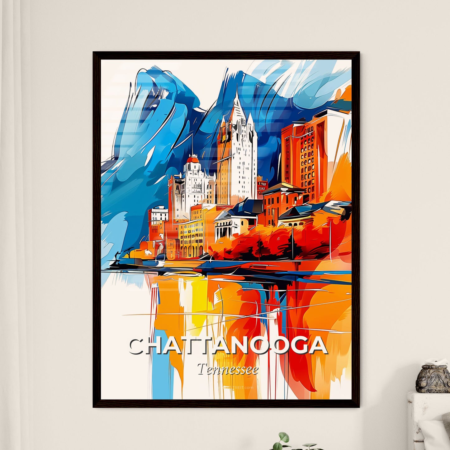 Vibrant Chattanooga, Tennessee - A Painting Of A City