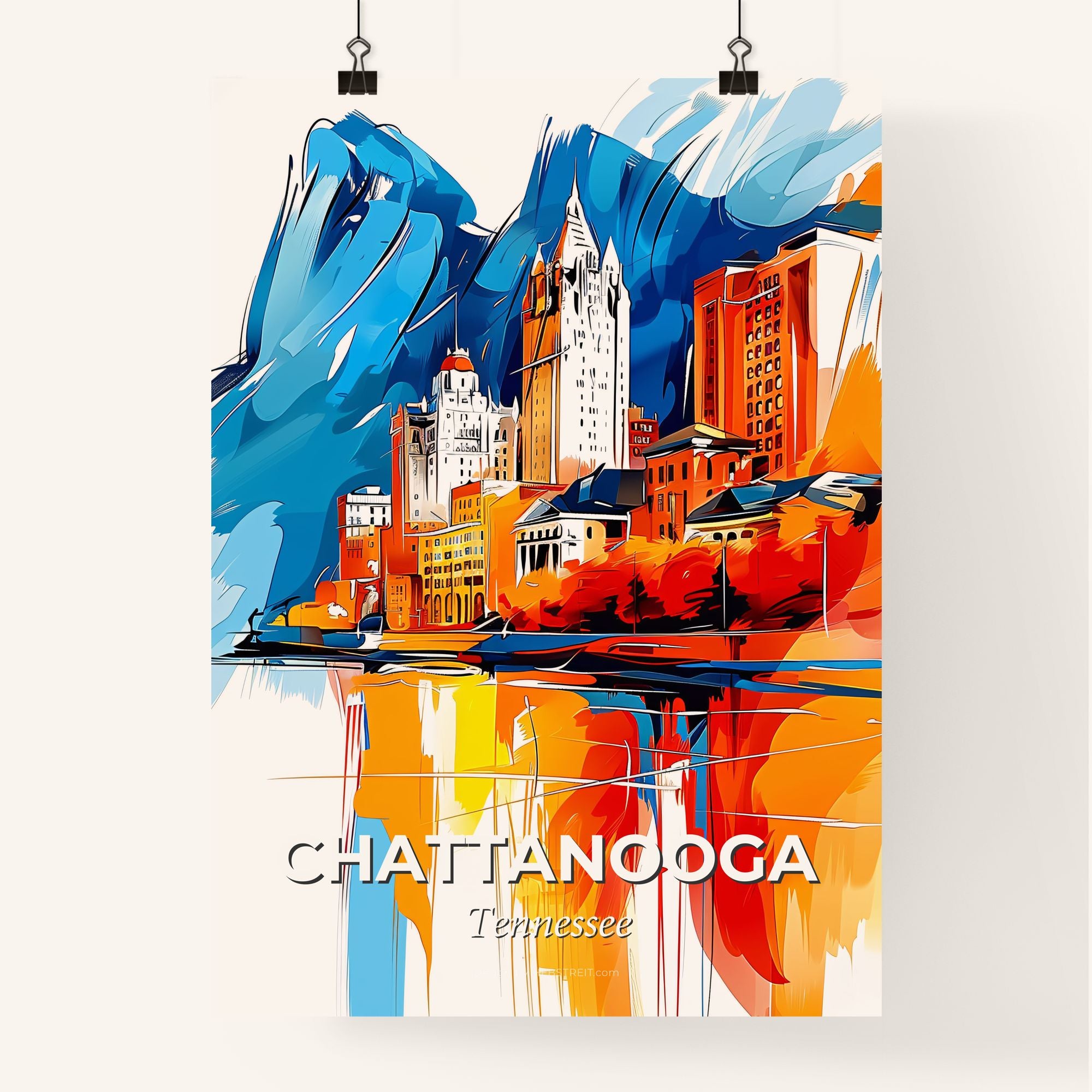 Chattanooga Watercolor Art Print top