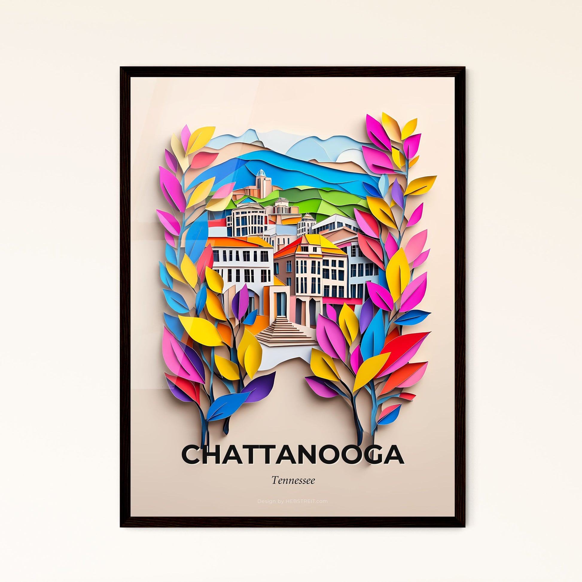 Vivid Chattanooga, Tennessee - a building with colorful leaves