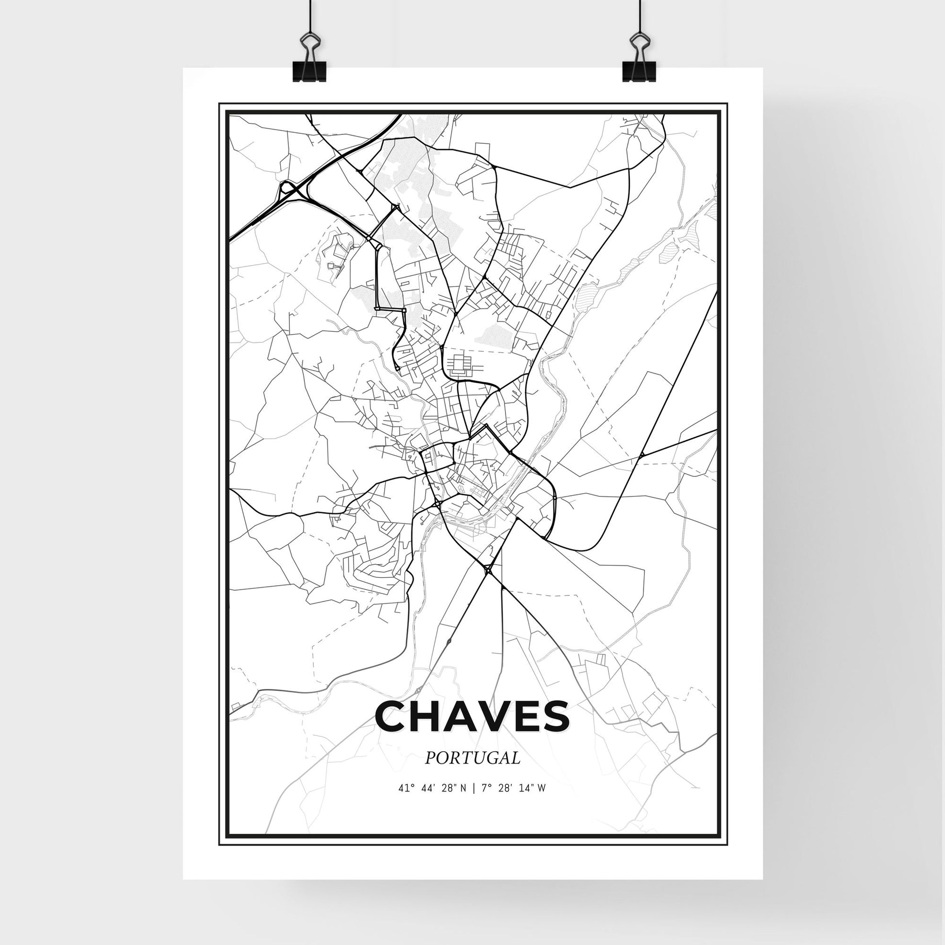 Chaves Portugal - Premium City Map Poster