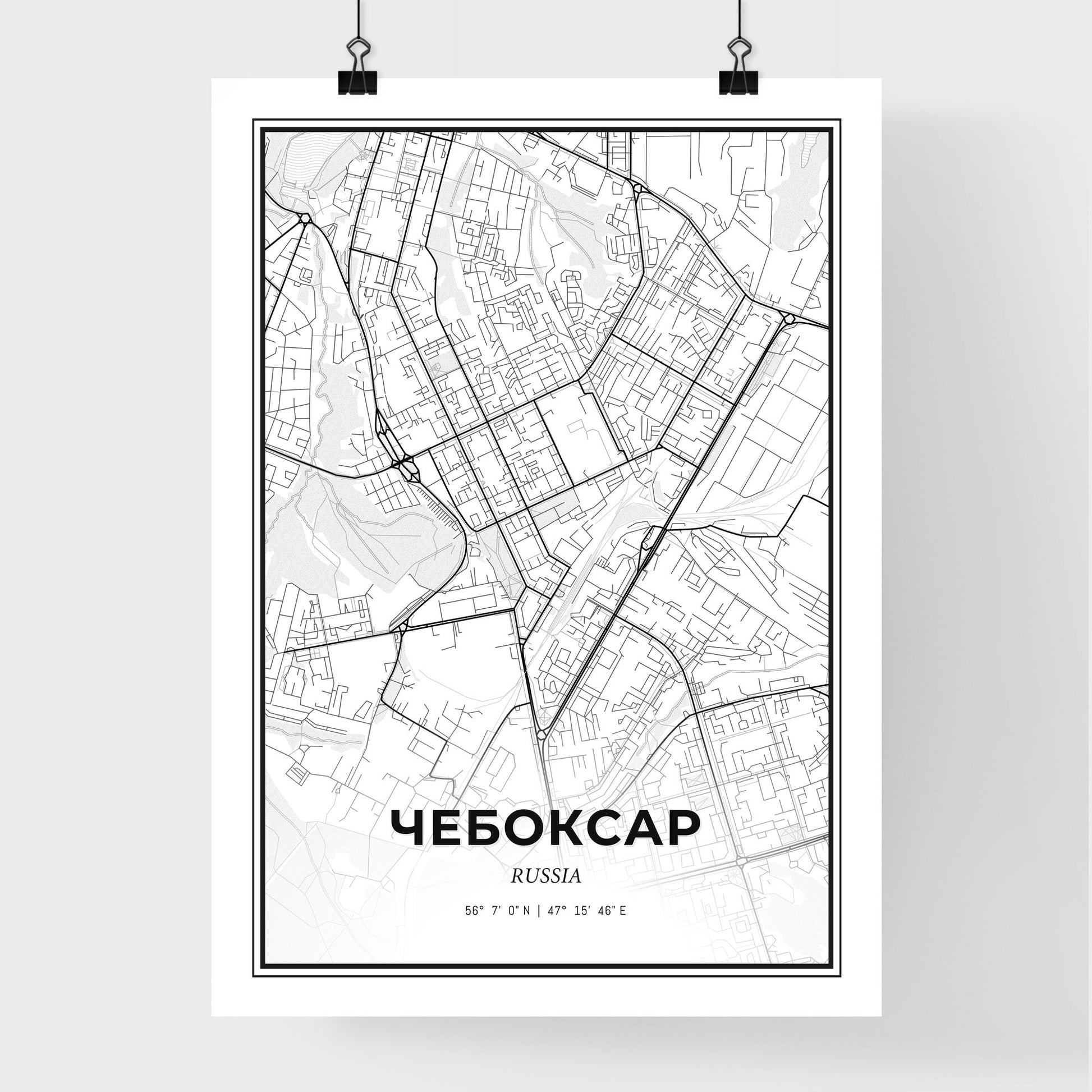 Cheboksary Russia - Premium City Map Poster