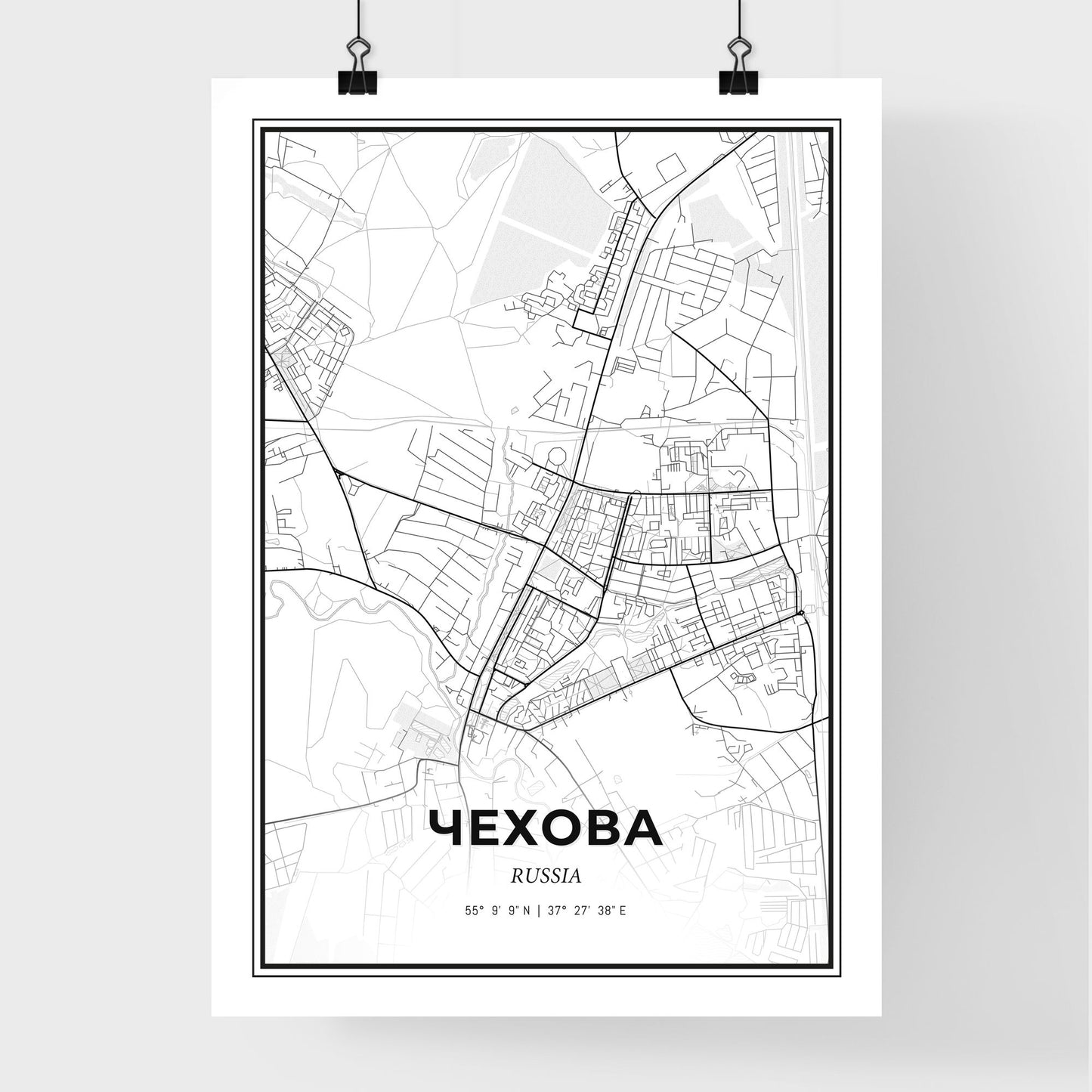 Chekhov Russia - Premium City Map Poster