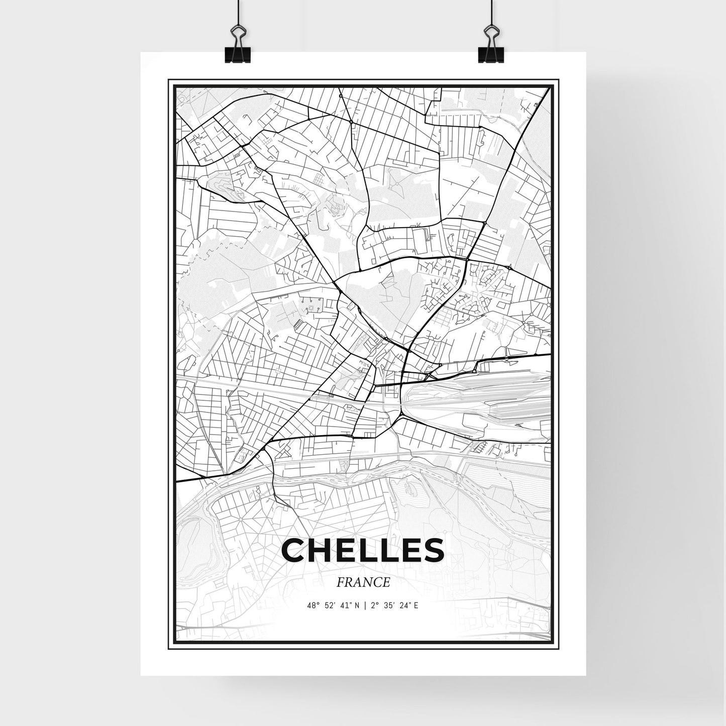 Chelles France - Premium City Map Poster