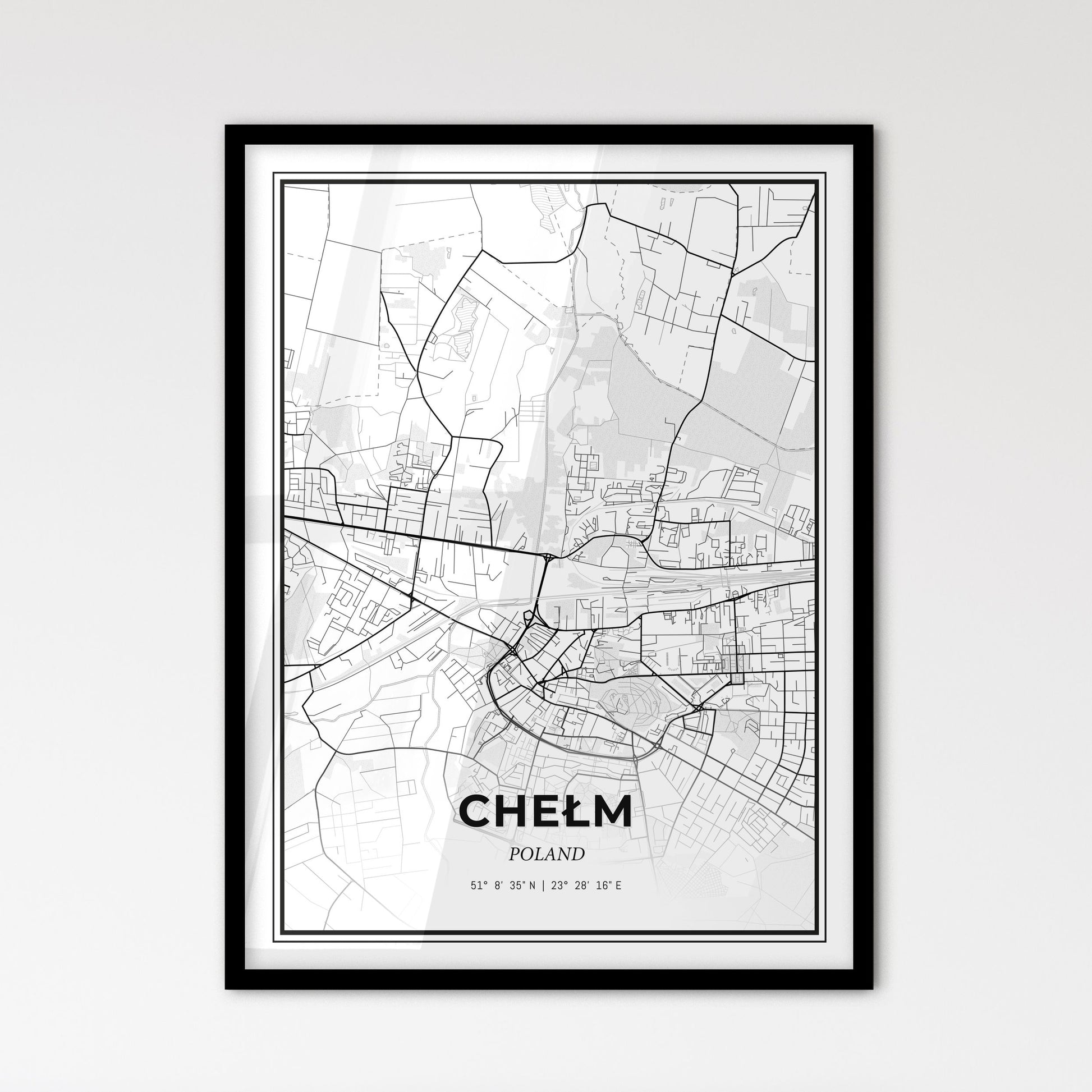 Chełm Poland - Scandinavian Style City Map for Modern Home Decor