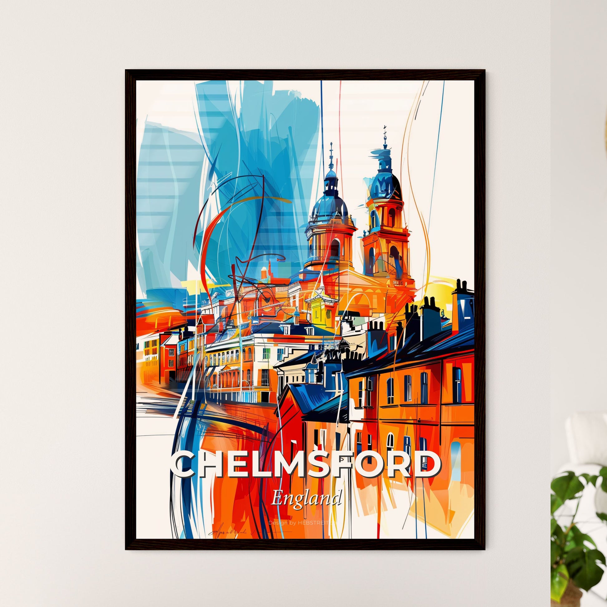 Vibrant Chelmsford, England - A Colorful Cityscape With Buildings And A Church