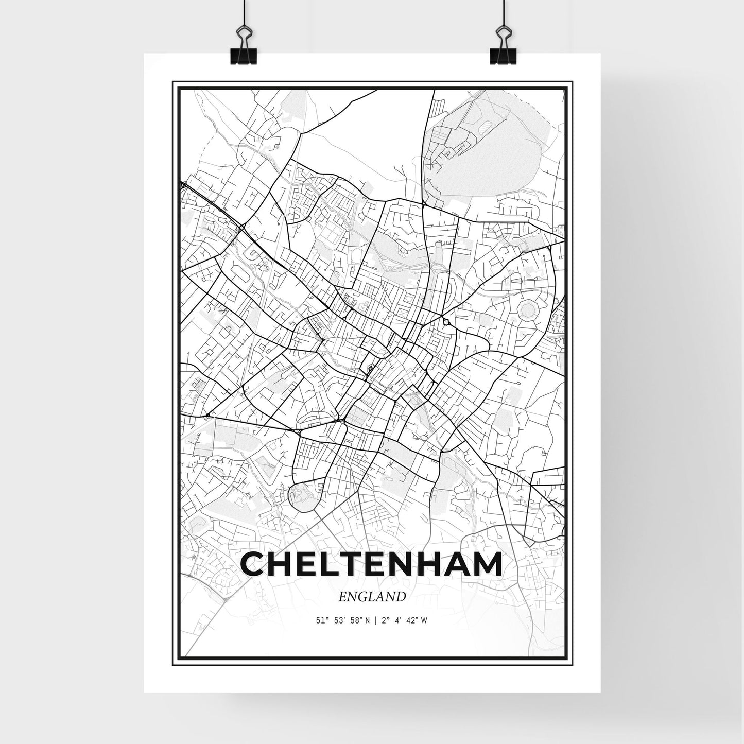 Cheltenham England - Premium City Map Poster