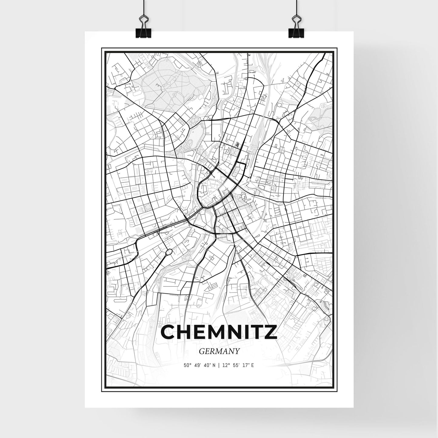 Chemnitz Germany - Premium City Map Poster