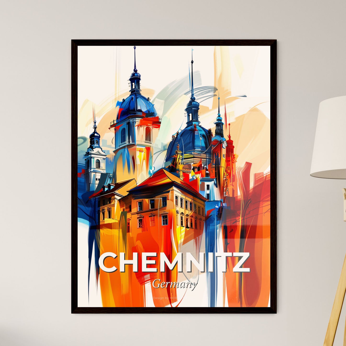 Vibrant Chemnitz, Germany - A Painting Of A Building