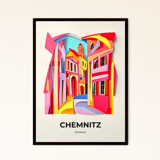 Vivid Chemnitz, Germany - a colorful city scene with a clock tower