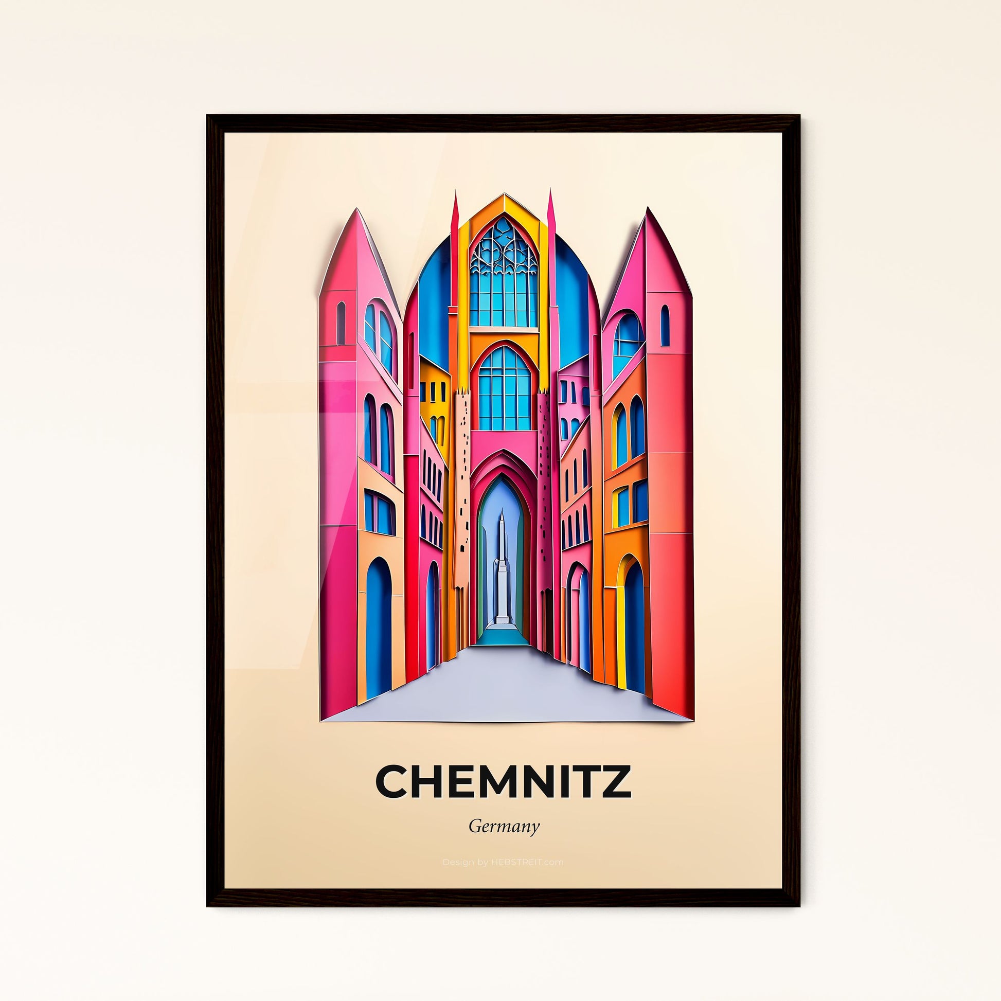 Vivid Chemnitz, Germany - a colorful city with a tall building on the side