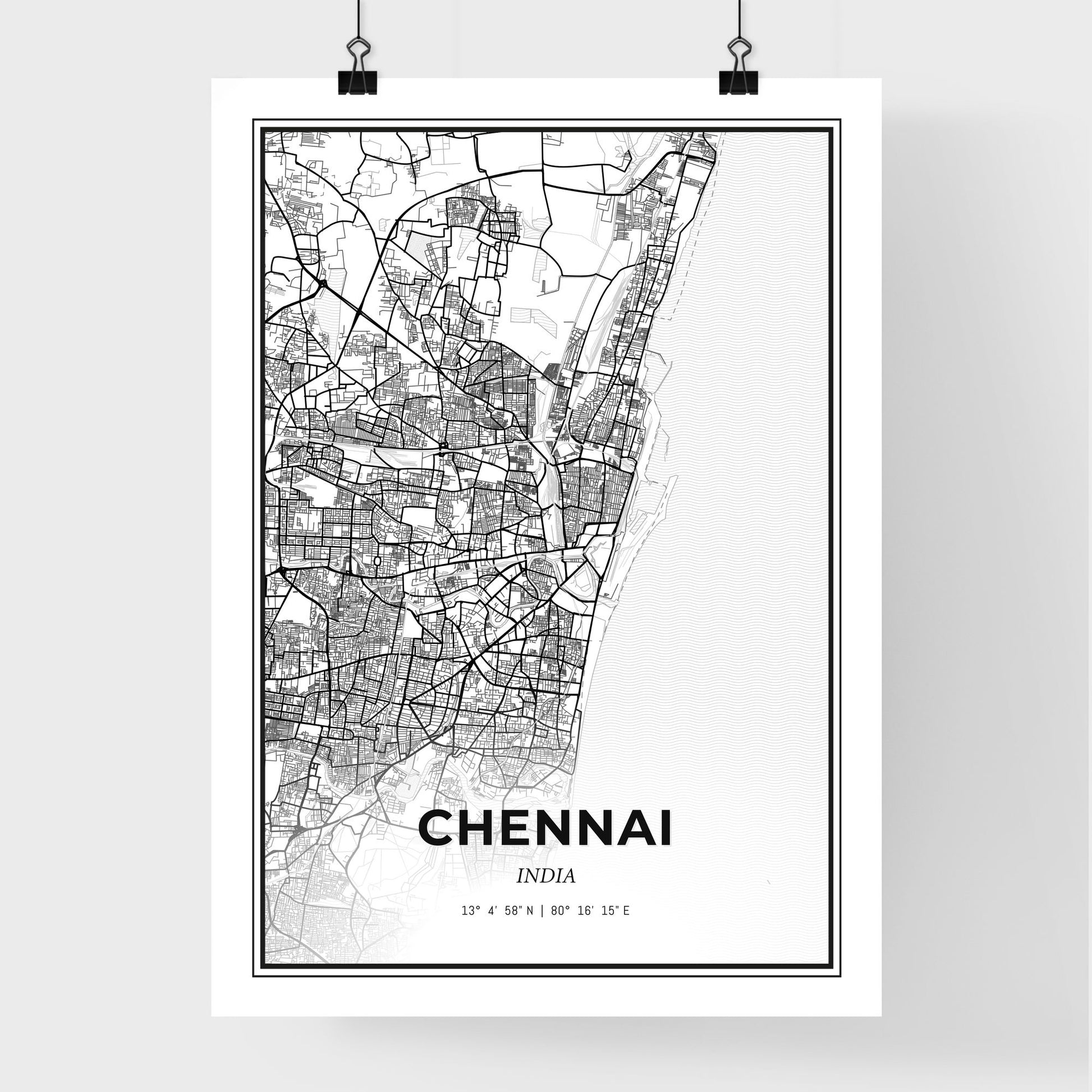 Chennai India - Premium City Map Poster