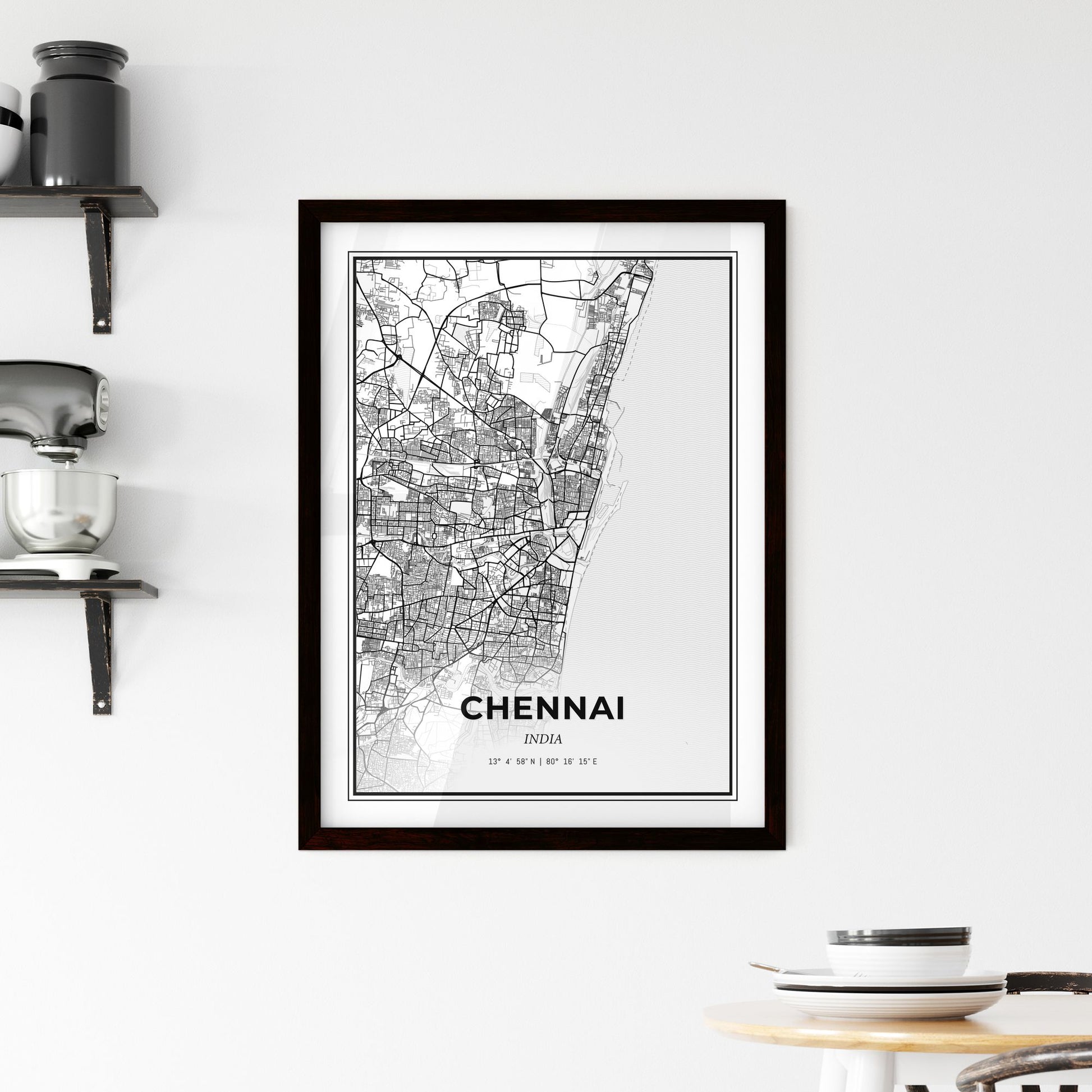 Chennai India - Minimal City Map