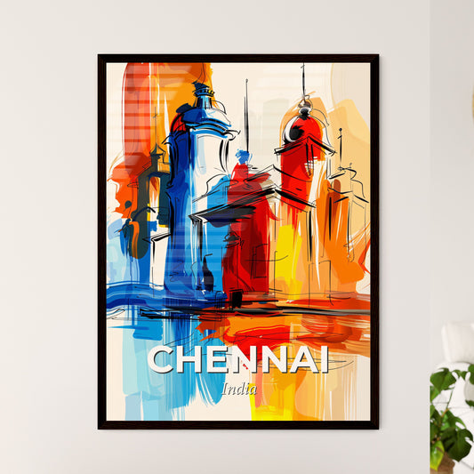 Vibrant Chennai, India - A Colorful Painting Of Buildings