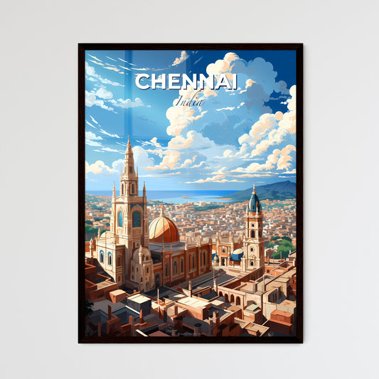 Vibrant Chennai Painting: Large Building with Dome and Towers, City Skyline Default Title