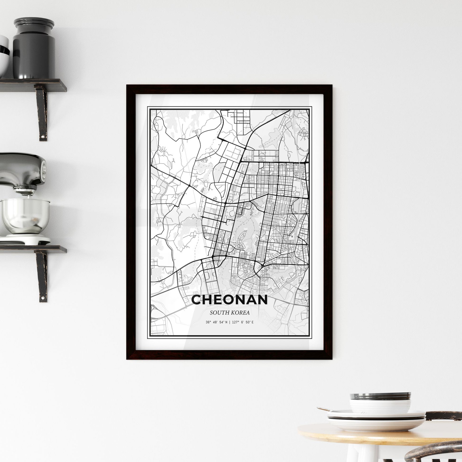 Cheonan South Korea - Minimal City Map