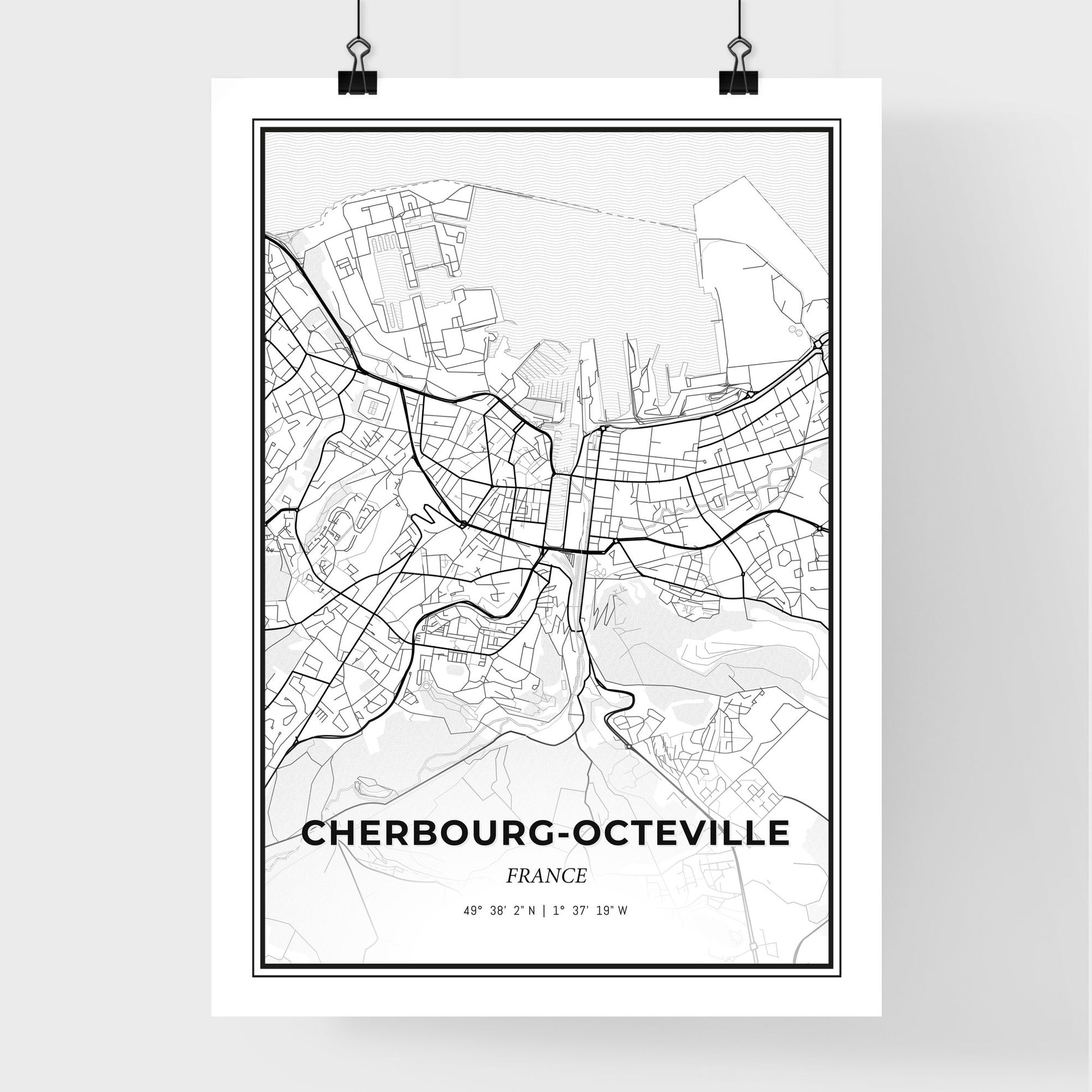 Cherbourg-Octeville France - Premium City Map Poster