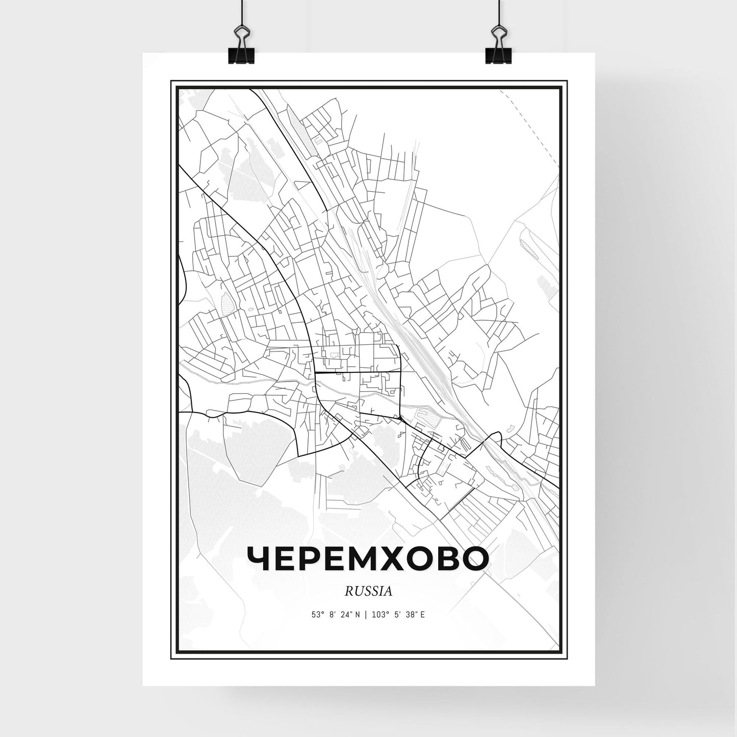 Cheremkhovo Russia - Premium City Map Poster