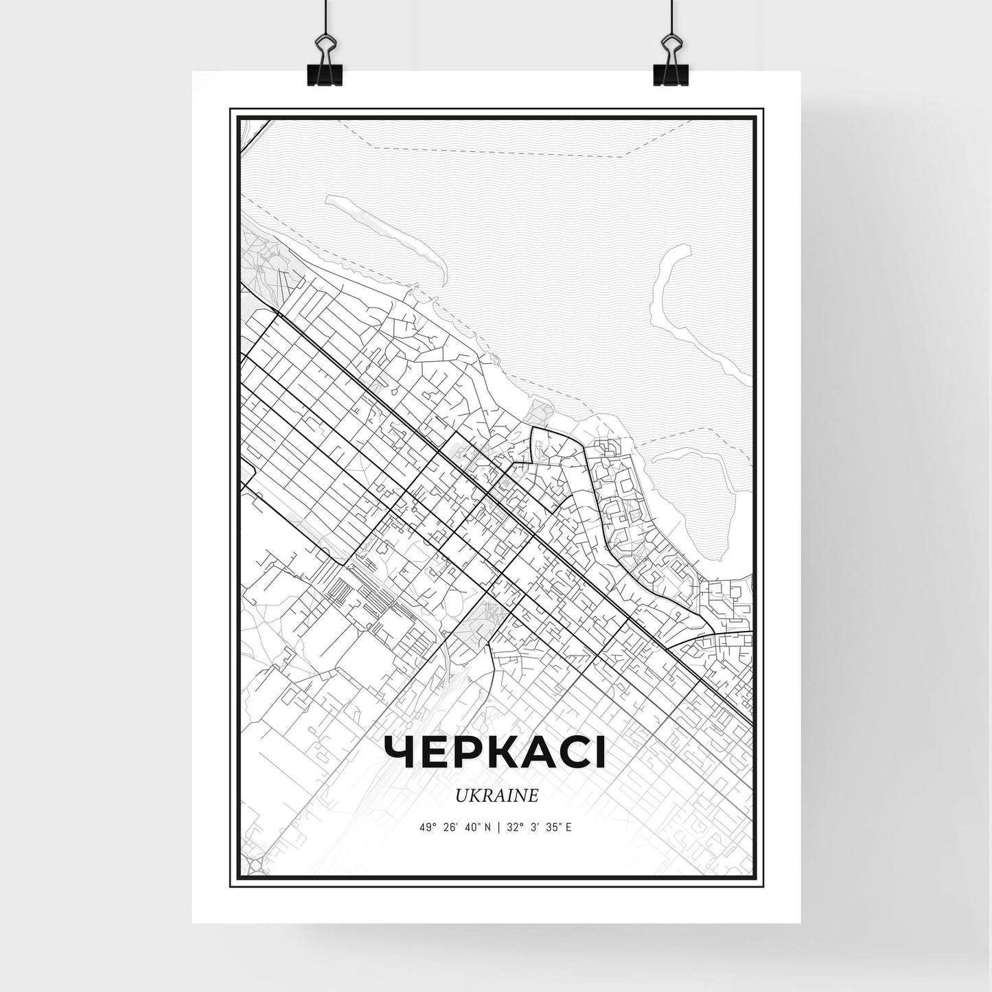 Cherkasy Ukraine - Premium City Map Poster