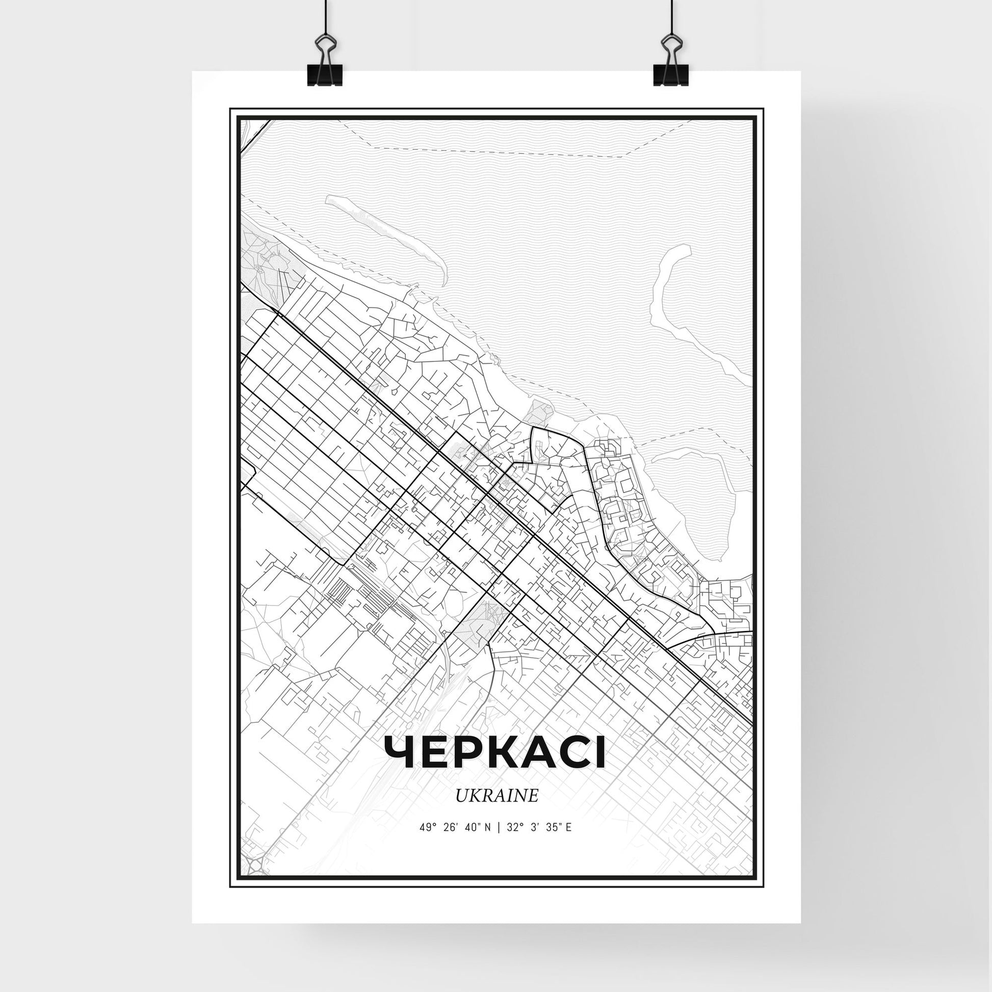 Cherkasy Ukraine - Premium City Map Poster