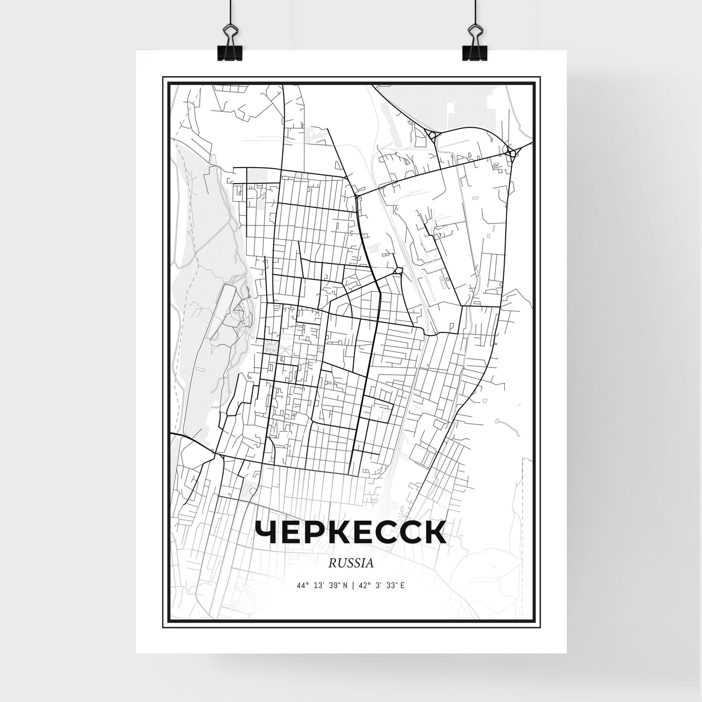 Cherkessk Russia - Premium City Map Poster