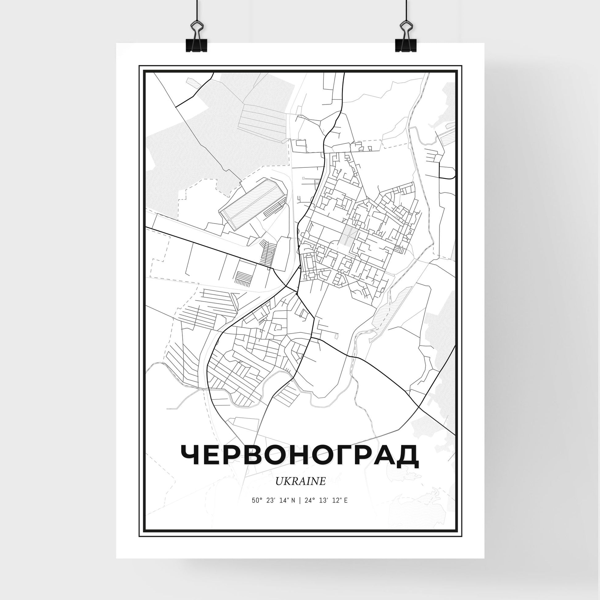 Chervonohrad Ukraine - Premium City Map Poster