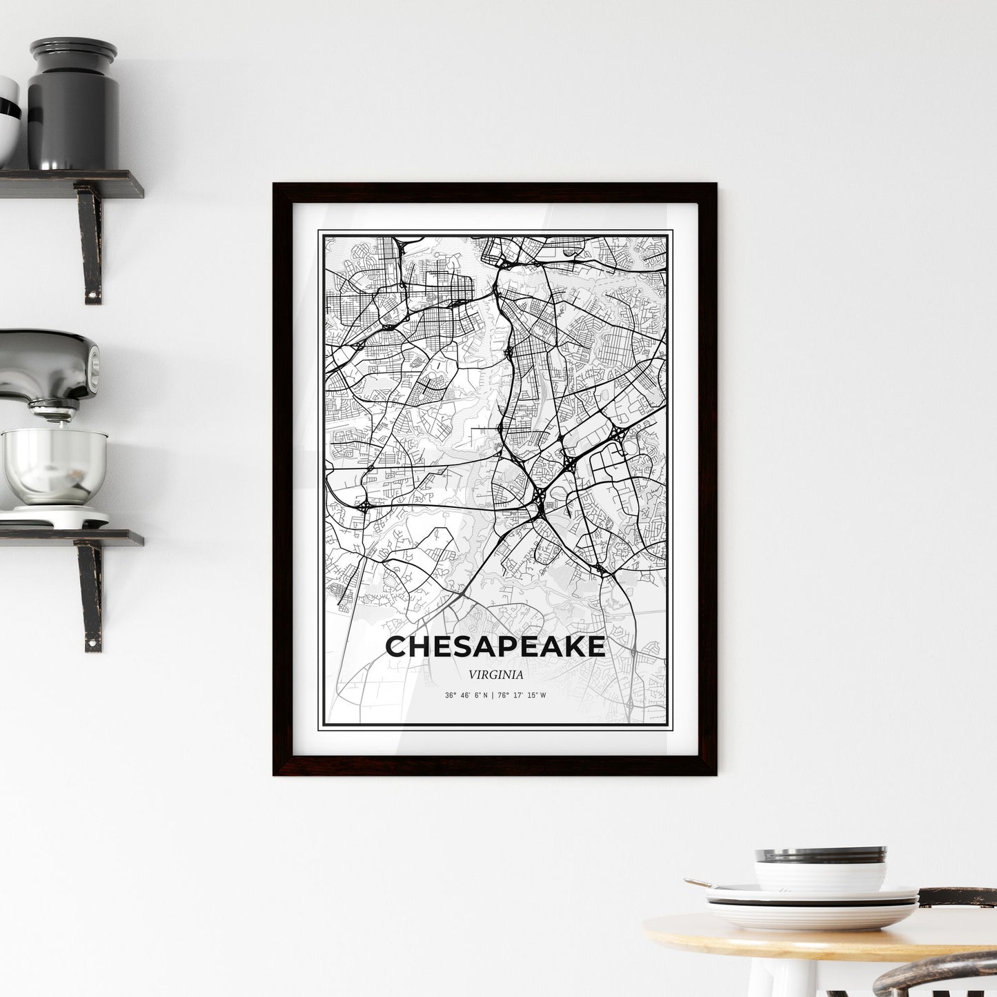 Chesapeake Virginia - Minimal City Map