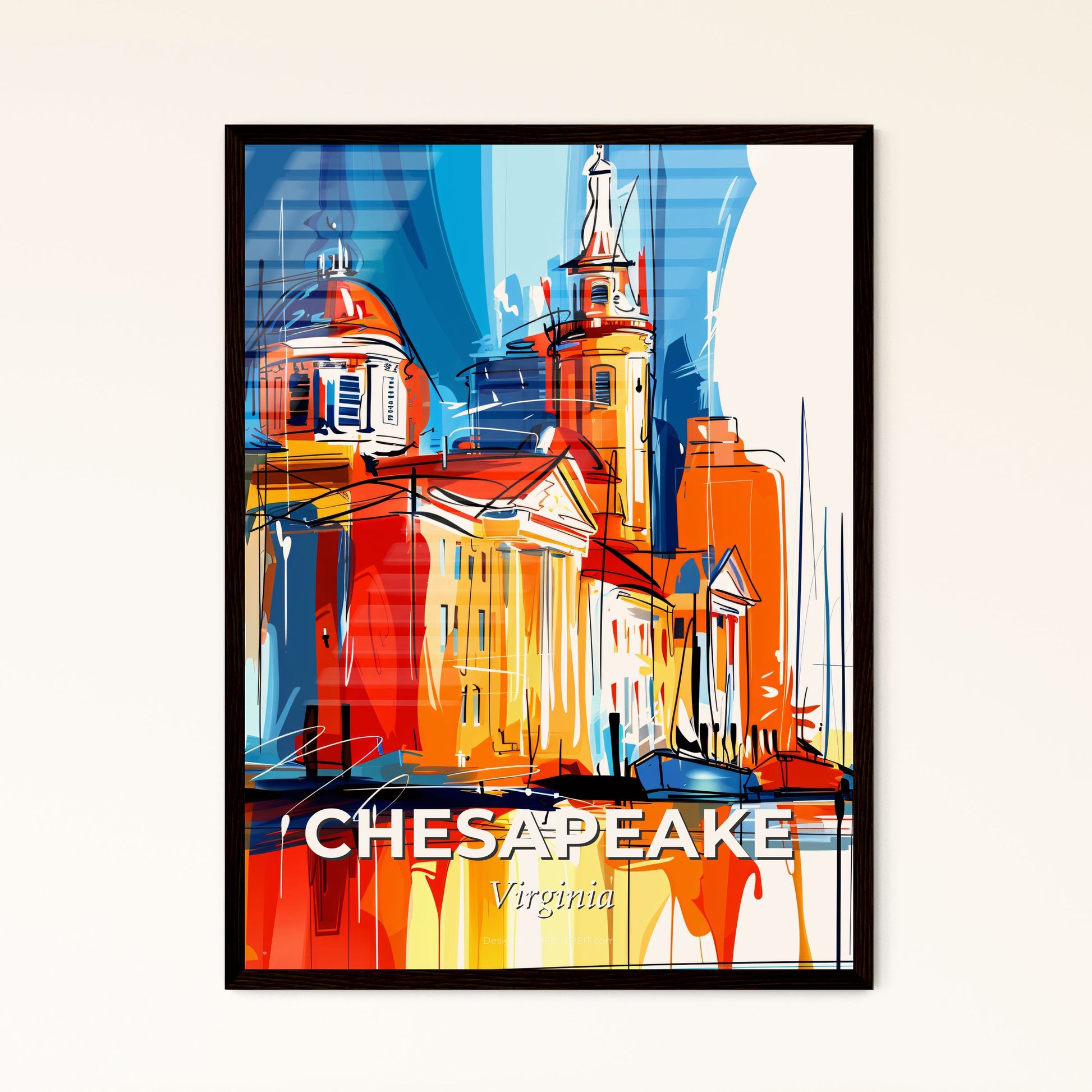 Vibrant Chesapeake, Virginia - A Painting Of A City