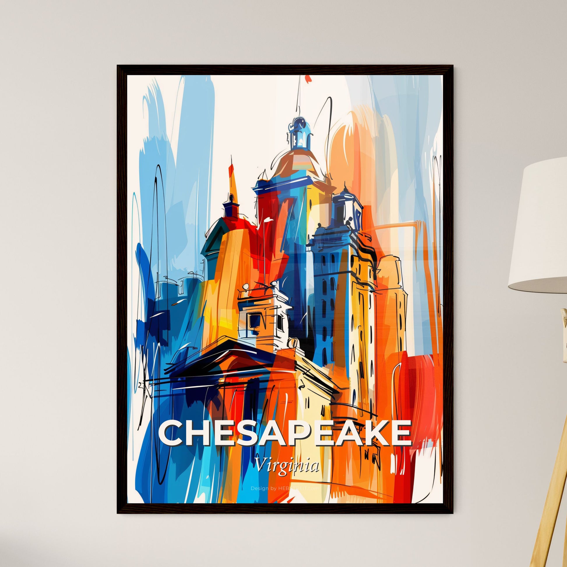 Vibrant Chesapeake, Virginia - A Colorful Painting Of A Castle