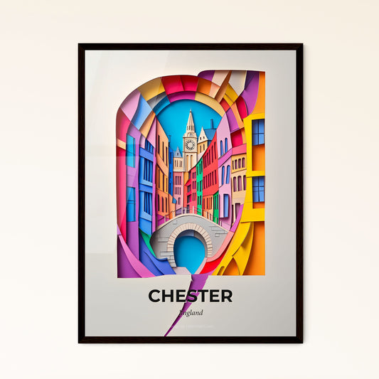 Vivid Chester, England - a paper cut of a city with a clock tower