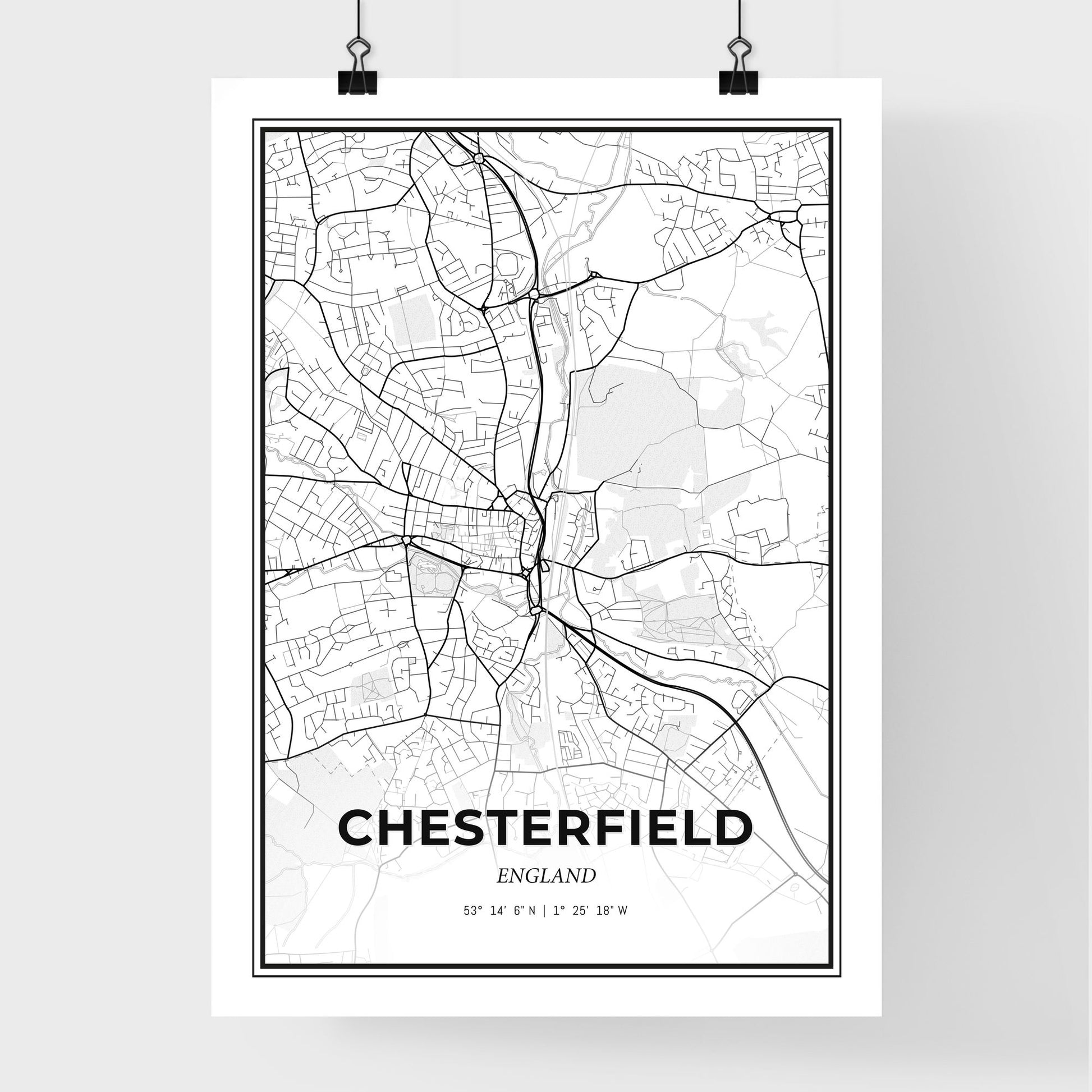 Chesterfield England - Premium City Map Poster