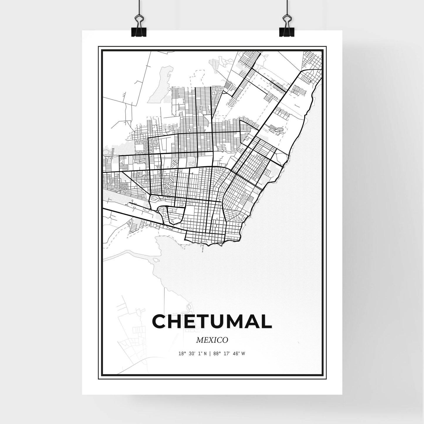 Chetumal Mexico - Premium City Map Poster