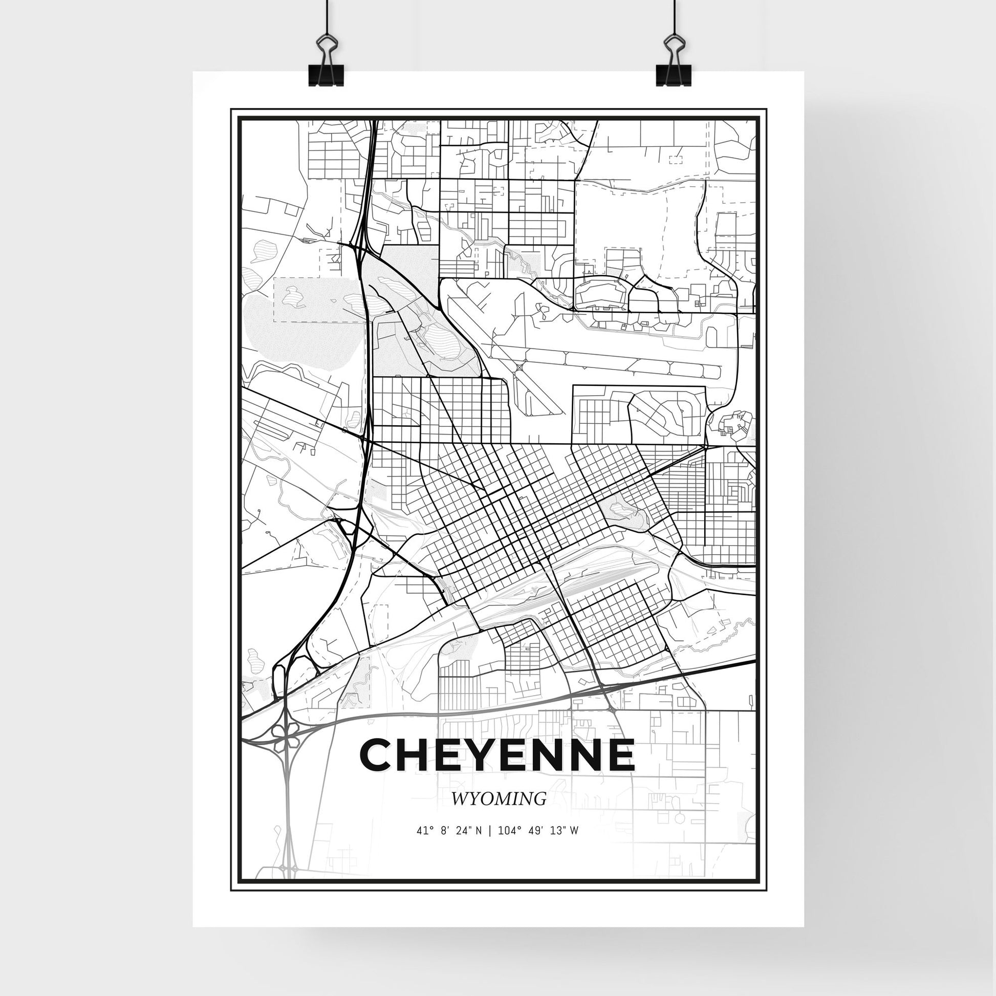 Cheyenne Wyoming - Premium City Map Poster